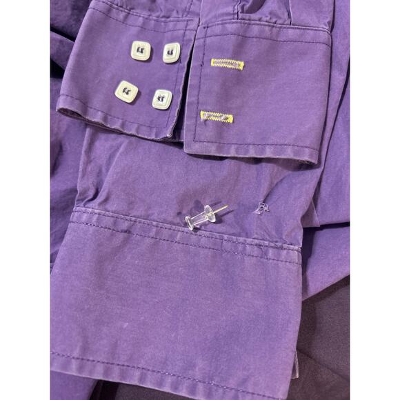 COOFANDY Women's Top Purple Yellow Contrasting Trim XXXL Artsy Cotton - Picture 13 of 13